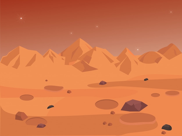 Premium Vector Mars Landscape Space Background Seamless