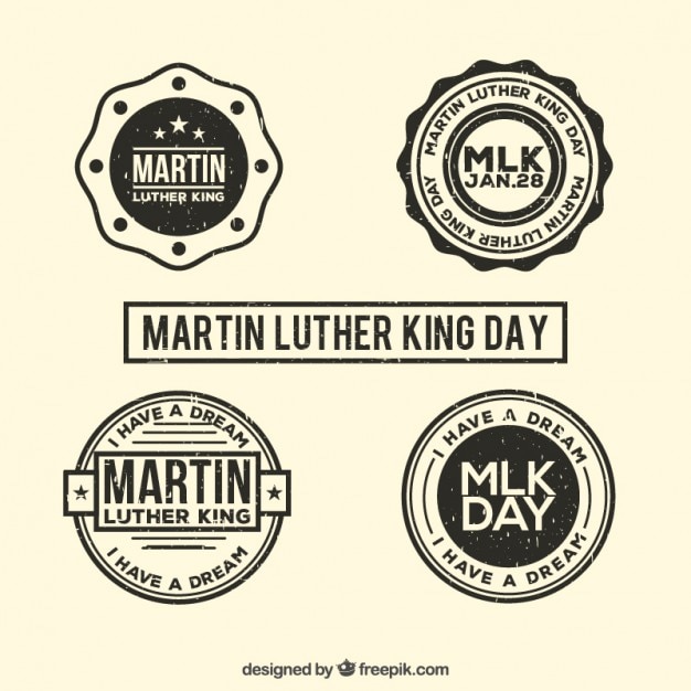 Download Martin luther king day badges set | Free Vector