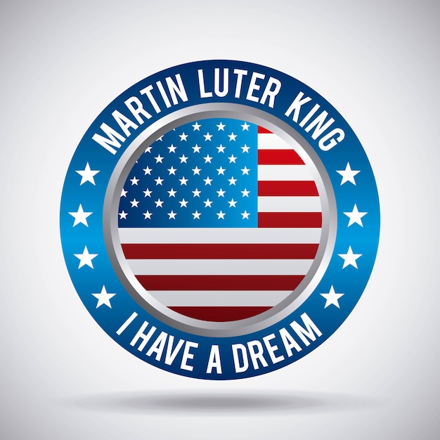 Download Martin luther king i have a dream button flag | Premium Vector