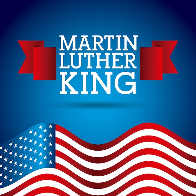 Premium Vector Martin Luther King Poster Flag United States Of America