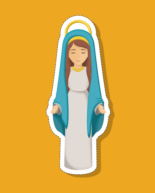 Mary cartoon icon | Premium Vector