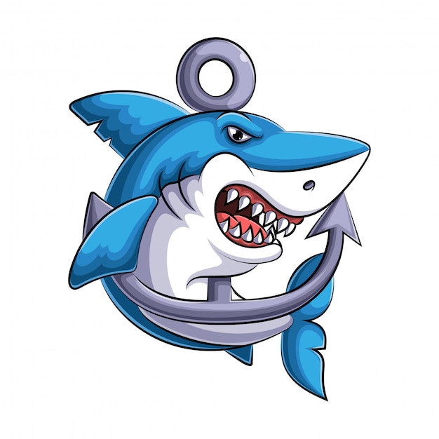 Download Mascot of an angry shark illustration | Premium Vector