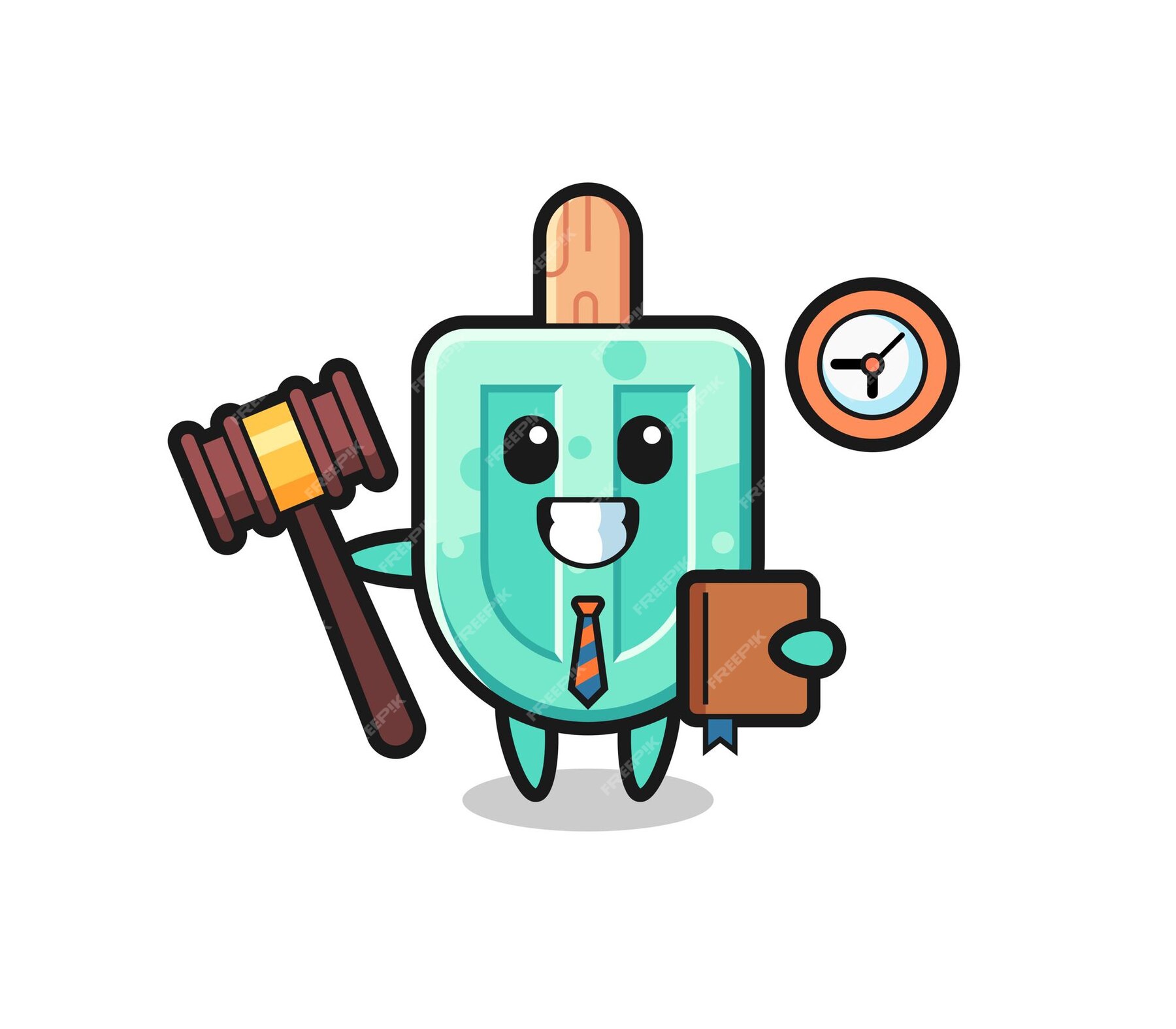 Premium Vector | Mascot cartoon of popsicles as a judge cute design