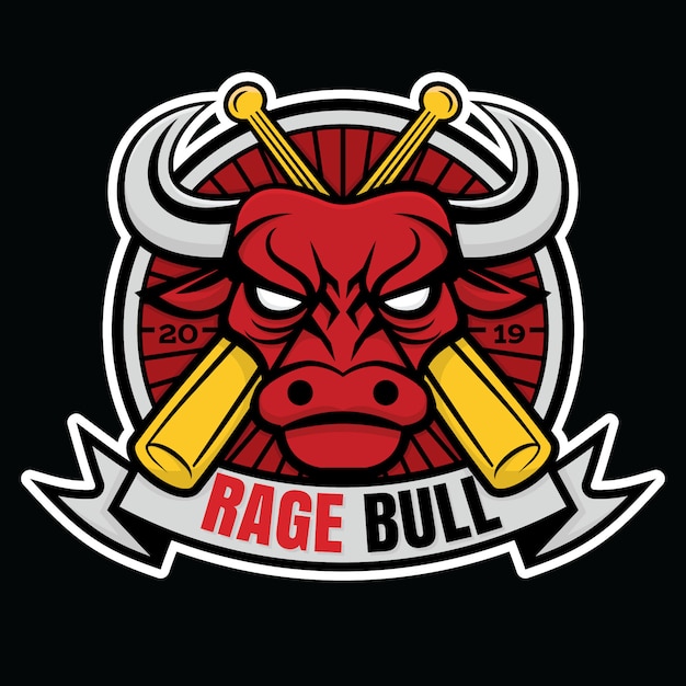 Premium Vector | Mascot logo baseball rage bull