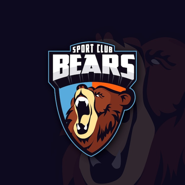 Mascot logo with bear | Free Vector