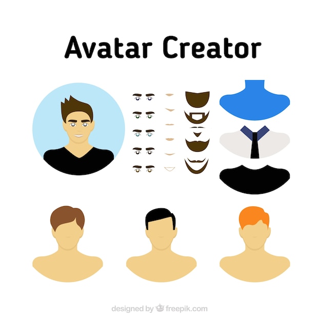 Download Free Vector | Masculine avatar creator set