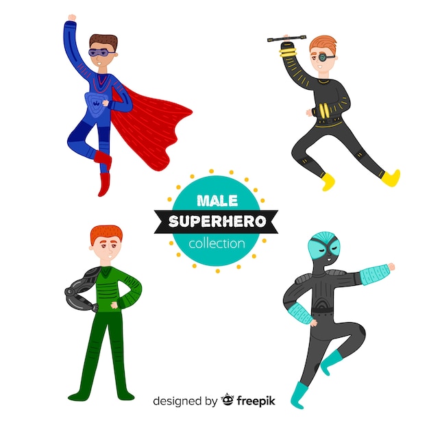 Download Free Masculine Superhero Collection In Cartoon Style Free Vector Use our free logo maker to create a logo and build your brand. Put your logo on business cards, promotional products, or your website for brand visibility.