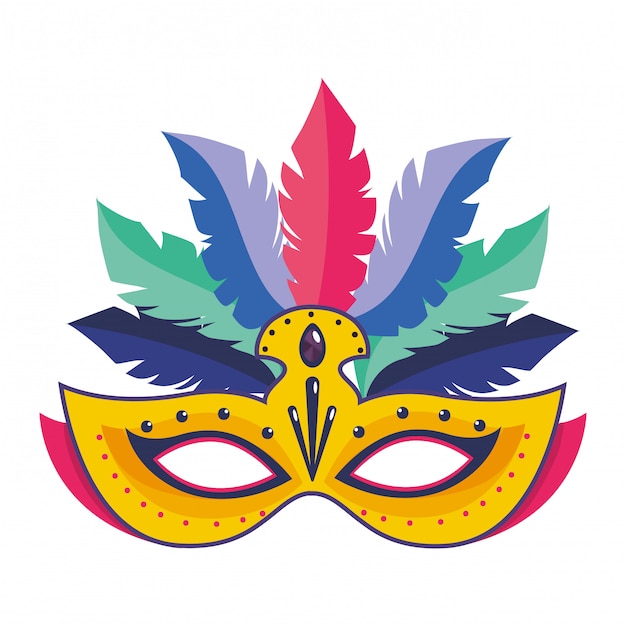 Premium Vector | Mask carnival with feathers vector illustration