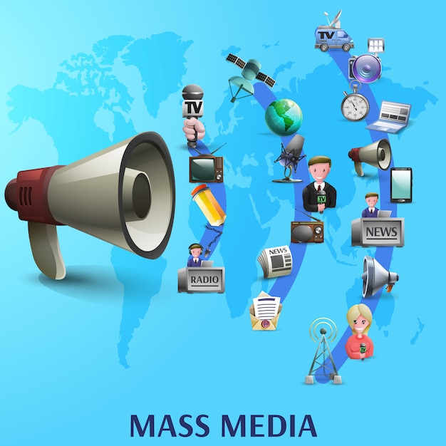 Mass media poster | Free Vector