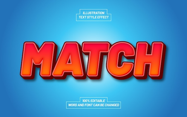 Premium Vector | Match bold text style effect