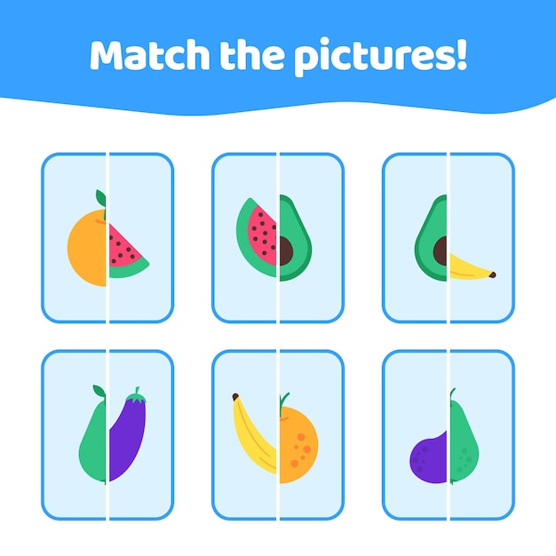 Free Vector | Match game for kids