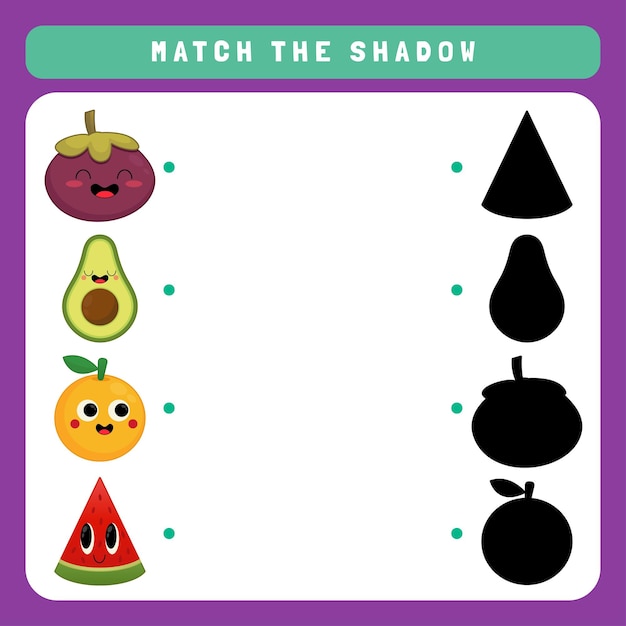 Premium Vector | Match the shadow worksheet