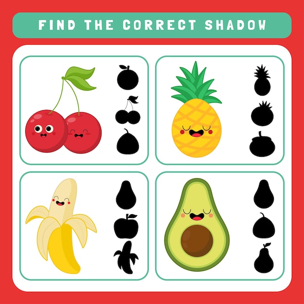 Premium Vector | Matching shadow worksheet