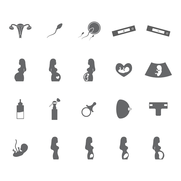 Premium Vector | Maternity icon collection