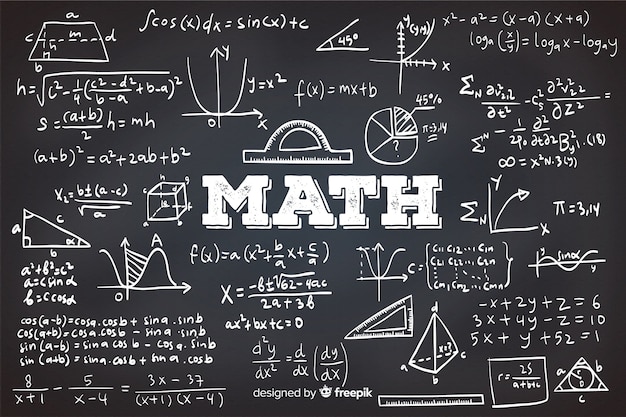 Math chalkboard background | Free Vector