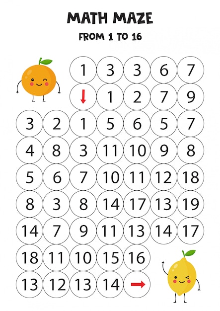 Premium Vector Math Game For Kids Cute Kawaii Lemon And Orange