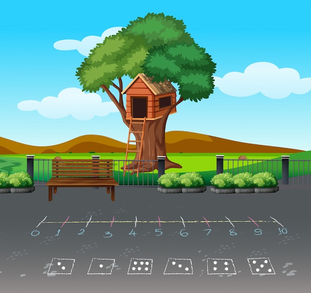 Premium Vector  Math game at playgound landscape