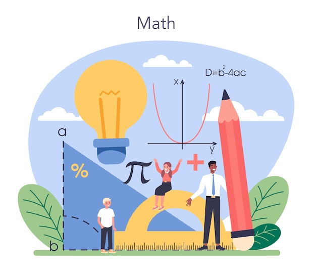 Premium Vector | Math school subject.