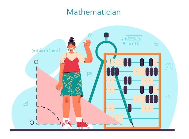 Premium Vector | Mathematician Concept Mathematician Use Scientific ...