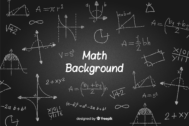 Maths realistic chalkboard background Free Vector