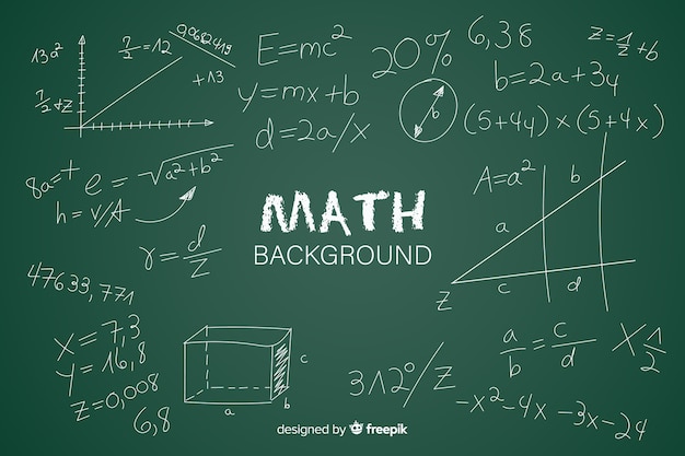 数学現実的な黒板背景 無料のベクター