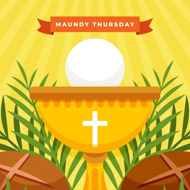 Free Vector | Maundy thursday illustration
