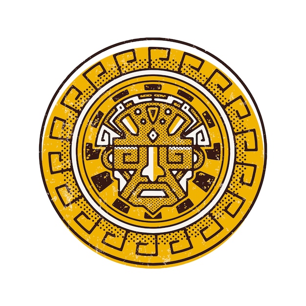 Premium Vector | Mayan ancient face logo design