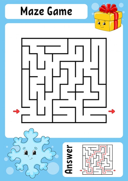 Download Premium Vector Maze Game For Kids Funny Labyrinth Education Developing Worksheet Activity Page Puzzle For Children