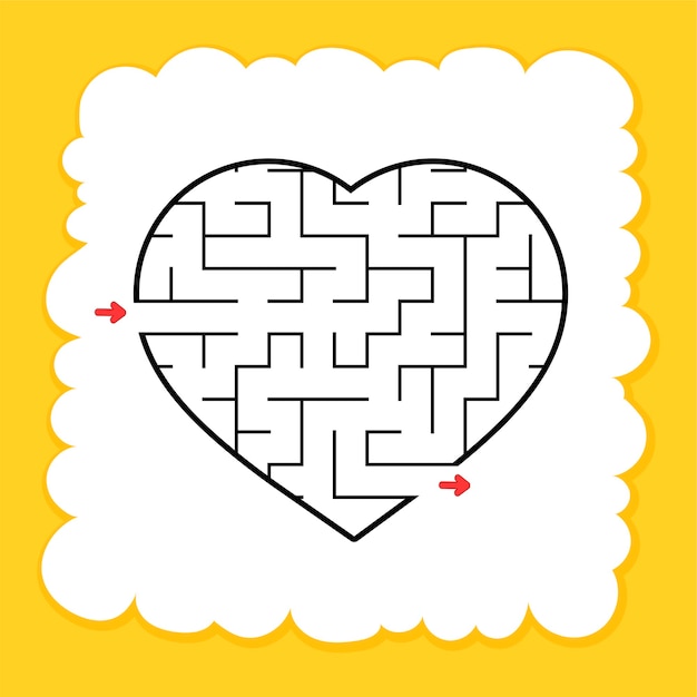 Premium Vector Maze heart worksheet for kids