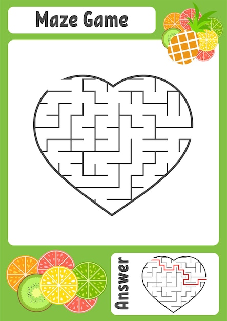 Download Premium Vector | Maze in the shape of a heart.