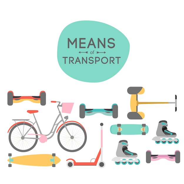 Means of transport background illustration with text area Free Vector