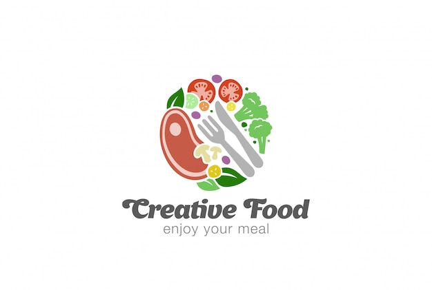 Download Free Meat And Vegetables Logo Template Premium Vector Use our free logo maker to create a logo and build your brand. Put your logo on business cards, promotional products, or your website for brand visibility.