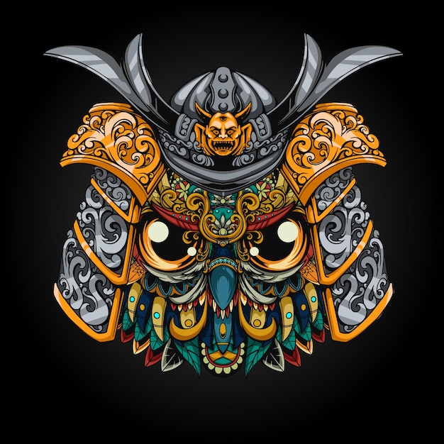 Premium Vector | Mecha owl helmet illustration