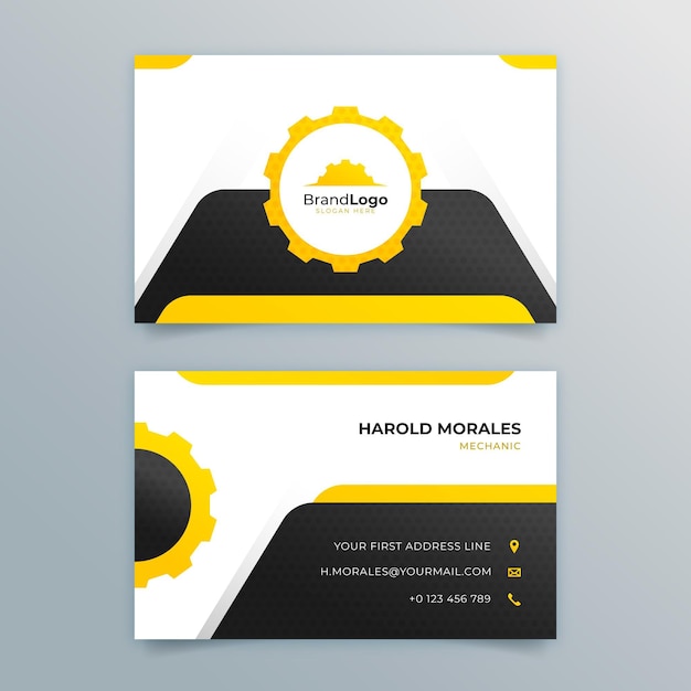  Mechanic double-sided business card pack