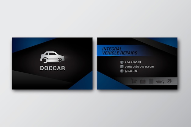  Mechanic double-sided horizontal business card template