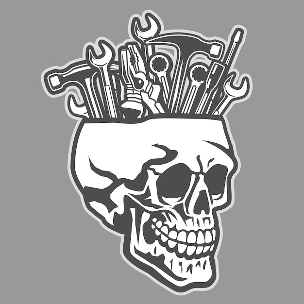 Premium Vector | Mechanic skull