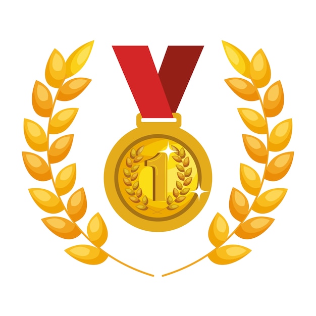 プレミアムベクター メダル1位アイコンベクトルイラストデ ザイン