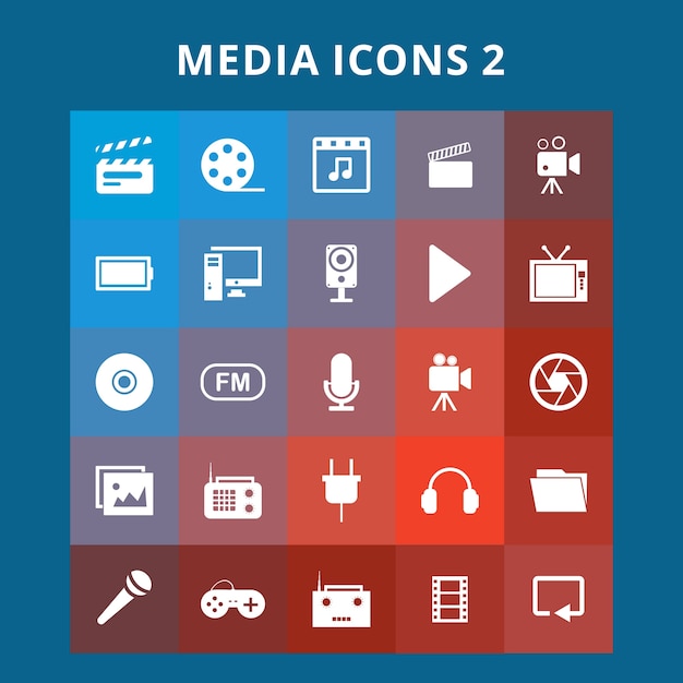 Free Vector | Media icons set