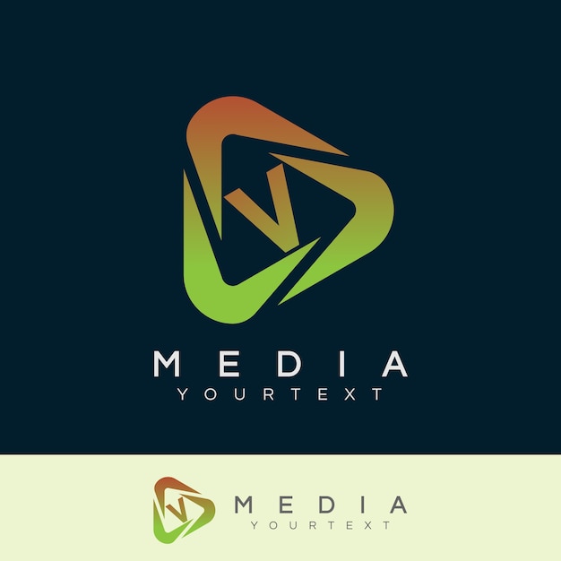 Premium Vector | Media initial letter v logo design