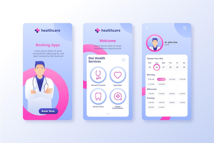 Premium Vector | Medical booking online app