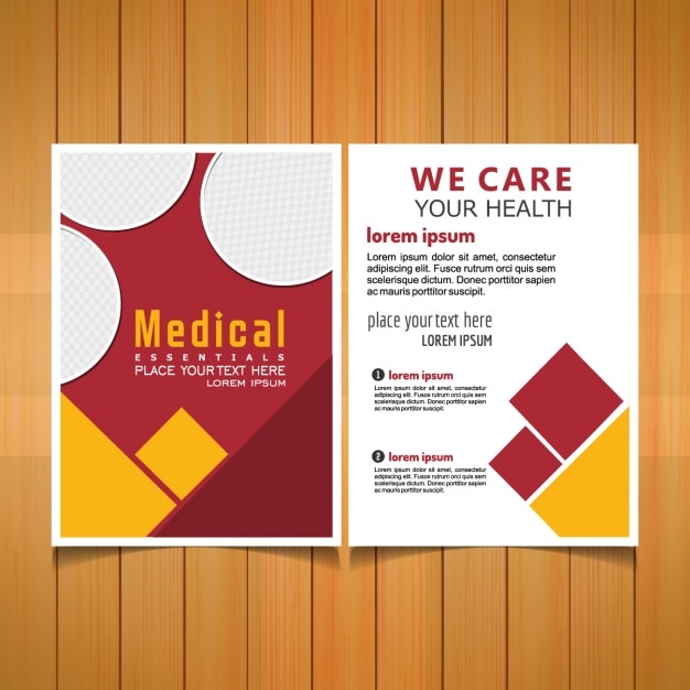 Medical brochure template Free Vector