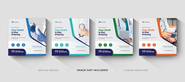 Medical business banner template social media Premium Vector