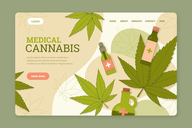 Free Vector | Medical Cannabis Web Template