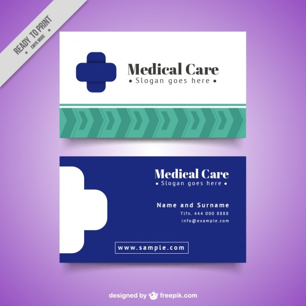 Medical card simple design Vector Free Download