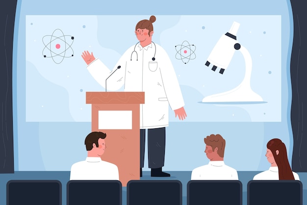 Premium Vector | Medical conference illustration