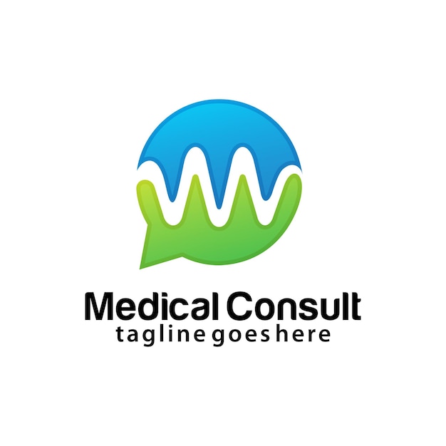 Premium Vector | Medical consultation logo design template