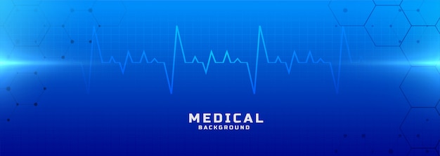 Medical and healthcare blue background banner Vector | Free Download