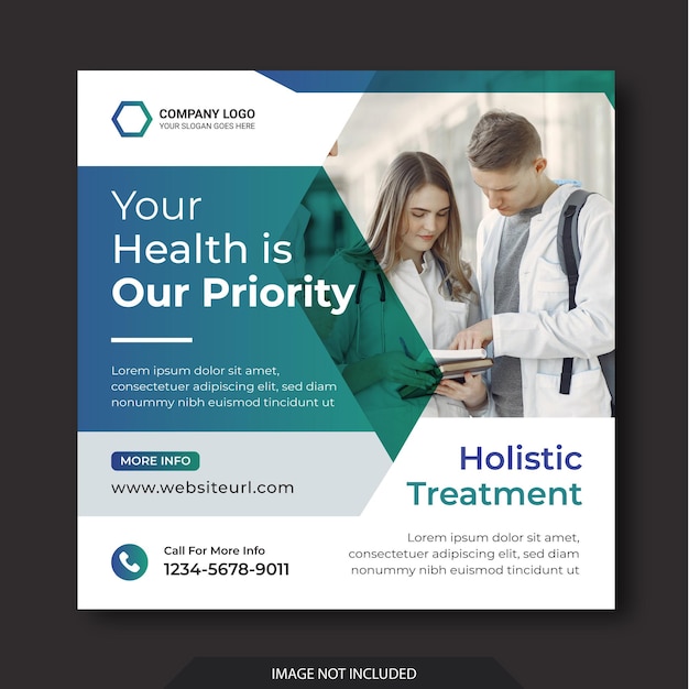  Medical healthcare flyer social media post web promotion banner template Premium Vector