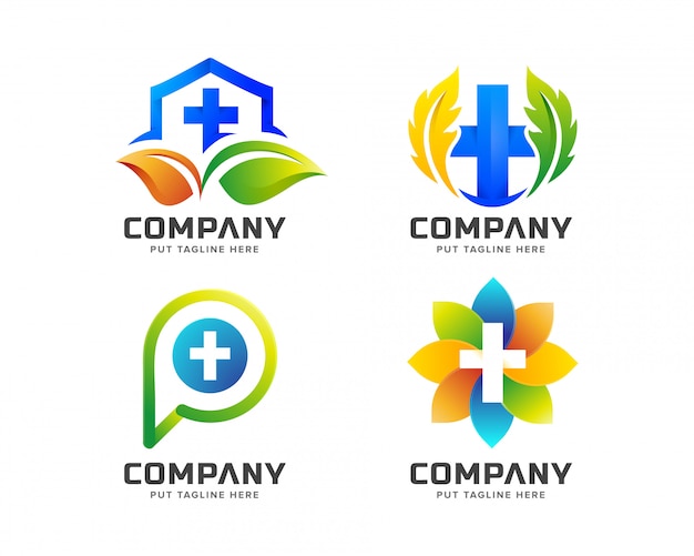 Medical hospital logo template for company Premium Vector