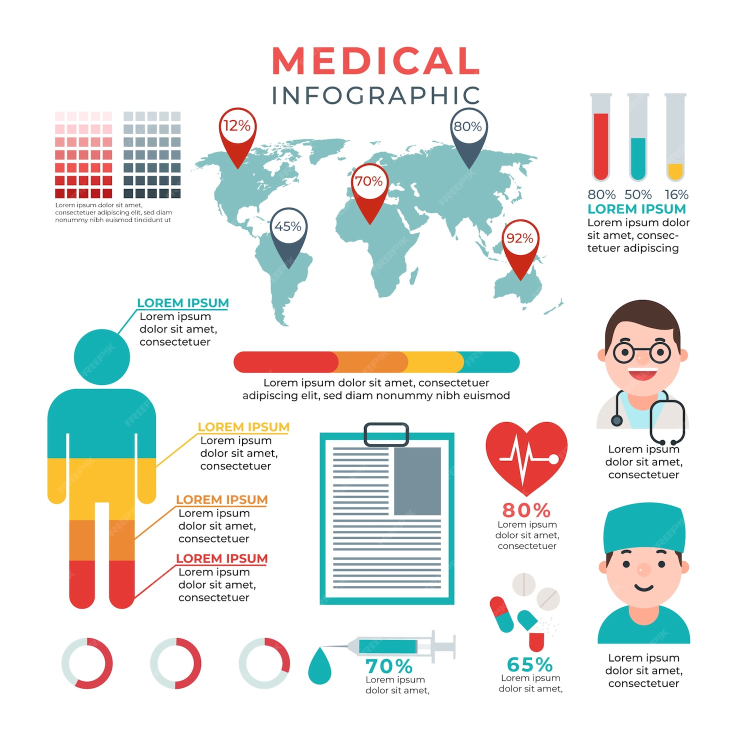 Free Vector | Medical infographic with illustrations